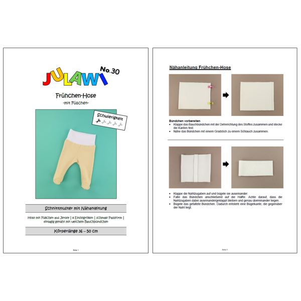 JULAWI Frühchen-Hose eBook Schnittmuster Vorschau
